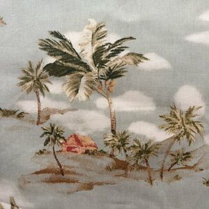 Vintage Tropical Palm Tree 🌴 tiki hut cotton fabric